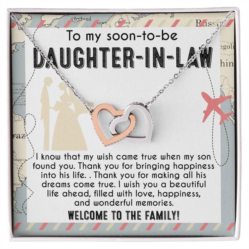 To My Soon-to-be Daughter-in-law Welcome to the Family Wedding Gift Hearts Pendant Necklace - Mallard Moon Gift Shop