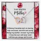 Gift for Mom Always my Mother Forever my Friend Interlocking Hearts Necklace