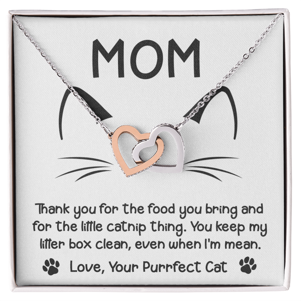 To the Cat Mom – Love, Your Purrfect Cat - Necklace with Cute Message Card