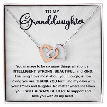 Granddaughter Gift I Will Always Be Here and I Love You With All My Heart Necklace with Heartfelt Message - Mallard Moon Gift Shop