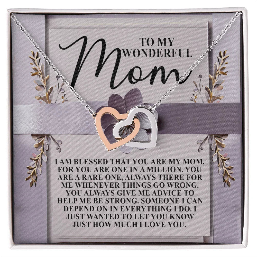 To My Wonderful Mom – You Are One in a Million – Heartfelt Necklace Gift with a Message of Love and Gratitude