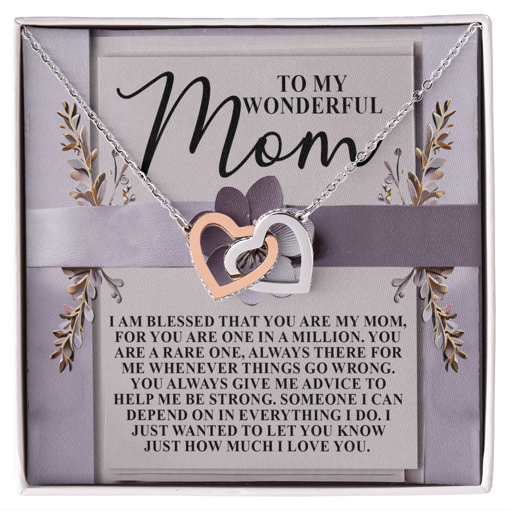 To My Wonderful Mom – You Are One in a Million – Heartfelt Necklace Gift with a Message of Love and Gratitude - Mallard Moon Gift Shop