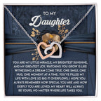 To My Daughter - Heartfelt Gift of Love & Encouragement Interlocking Hearts Necklace