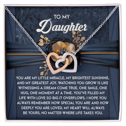 To My Daughter - Heartfelt Gift of Love & Encouragement Interlocking Hearts Necklace - Mallard Moon Gift Shop
