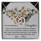 To My Wonderful Daughter - Unconditional Love from Mom - Interlocking Hearts Necklace