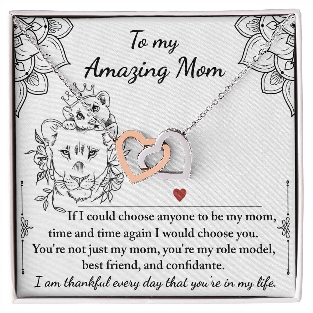 To My Amazing Mom You are my Best Friend, Role Model, and Confidante Interlocking Hearts Necklace - Mallard Moon Gift Shop
