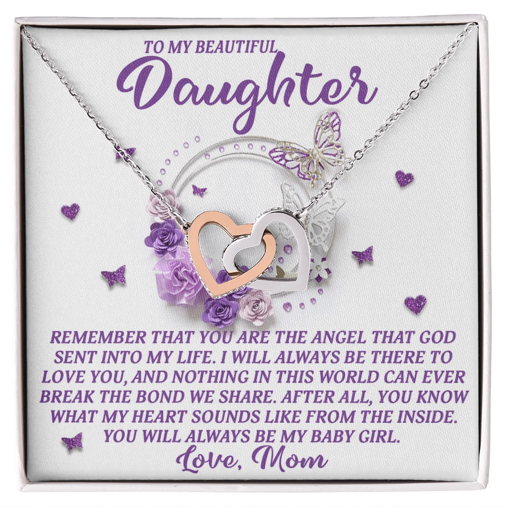 Daughter Gift from Mom – You Are the Angel God Sent Into My Life –Necklace With Message Card and Jewelry