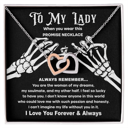 My Lady-Promise Halloween Inspired Interlocking Hearts Necklace - Mallard Moon Gift Shop