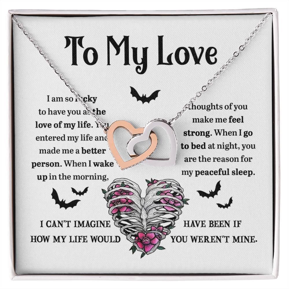 Soulmate - Better Person Halloween Interlocking Hearts Necklace - Mallard Moon Gift Shop