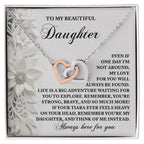 To My Beautiful Daughter - Inspirational Gift for Life's Adventures - Interlocking Hearts Necklace