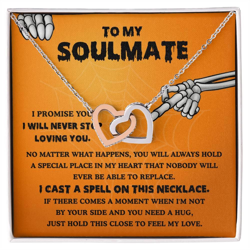 Soulmate-Never Stop Loving Halloween Interlocking Hearts Necklace - Mallard Moon Gift Shop