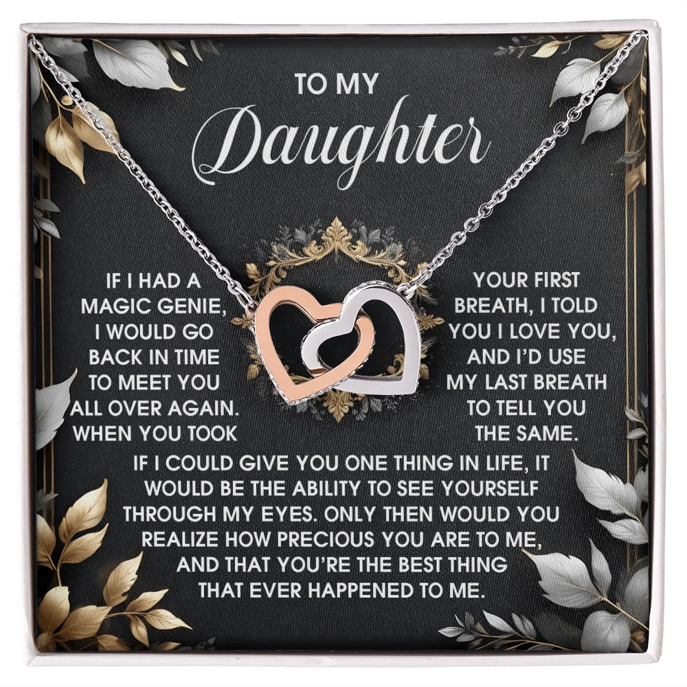 To My Daughter - Through My Eyes - Interlocking Hearts Necklace – A Timeless Symbol of Love & Devotion