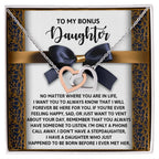 Bonus Daughter Heartfelt Gift Interlocking Hearts Necklace - I'm Only a Phone Call Away