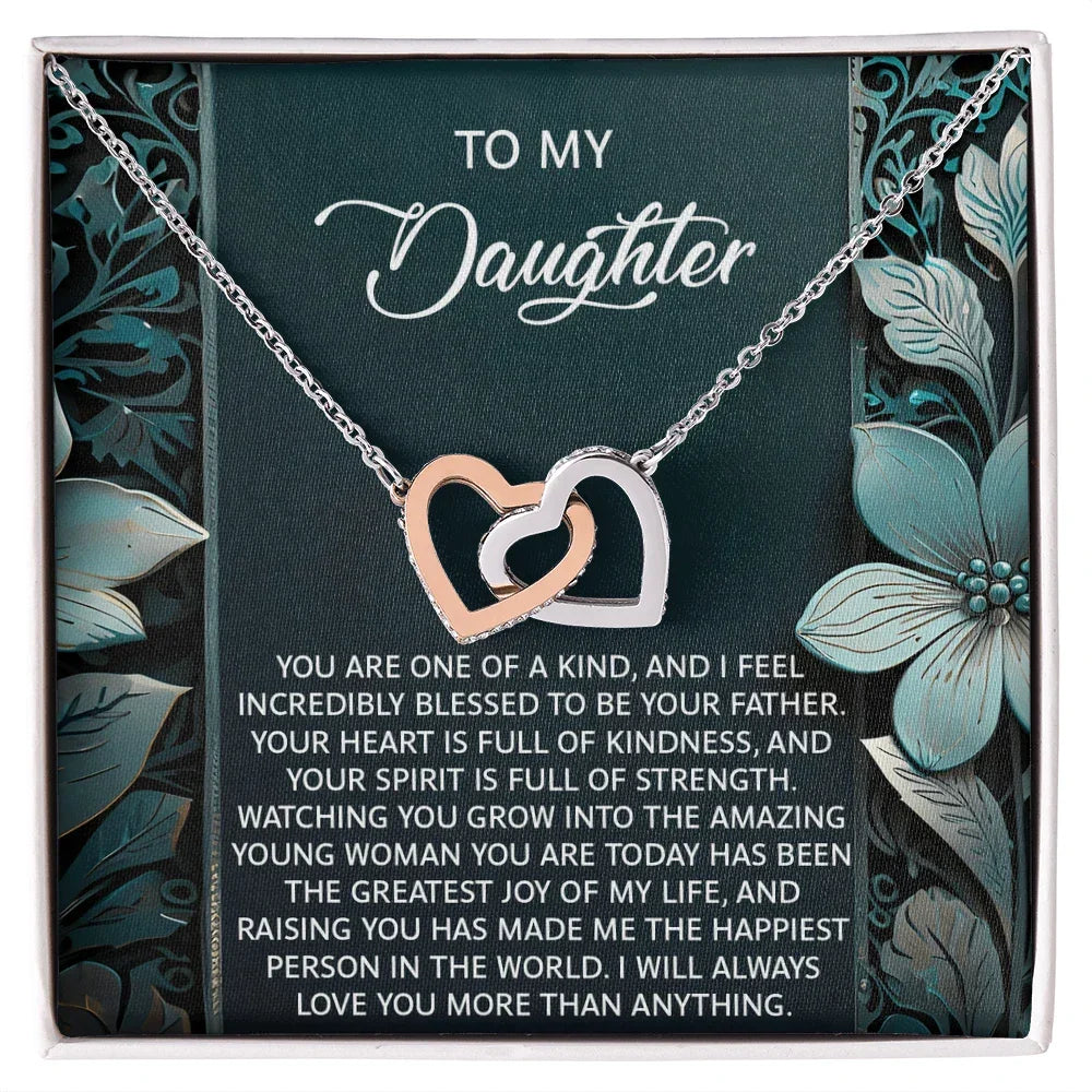 To My Daughter Interlocking Hearts Necklace – A Heartfelt Gift She'll Cherish Forever - I am Blessed to be your Father