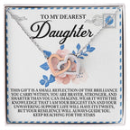 To My Dearest Daughter – Keep Reaching for the Stars - Inspirational Necklace Gift with Message Card