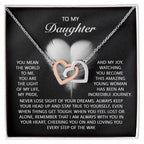 To My Daughter – A Gift of Love, Pride & Encouragement- Interlocking Hearts Necklace