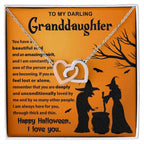 Granddaughter - Amazing Spirit Halloween Interlocking Hearts Pendant Necklace