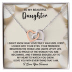 To My Beautiful Daughter – A Heartfelt Gift of Love & Pride- Interlocking Hearts Necklace