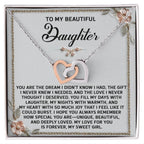 To My Beautiful Daughter - A Sentimental Gift of Love & Joy - Interlocking Hearts Necklace