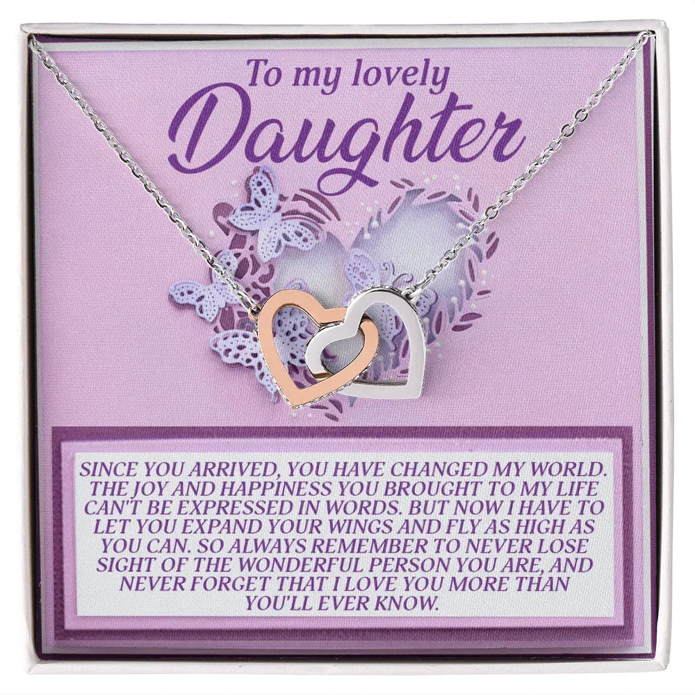 To My Lovely Daughter – Expand Your Wings and Fly – Encouraging Necklace Gift with Message Card