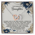 To My Beautiful Daughter - My Love and Pride - Interlocking Hearts Necklace