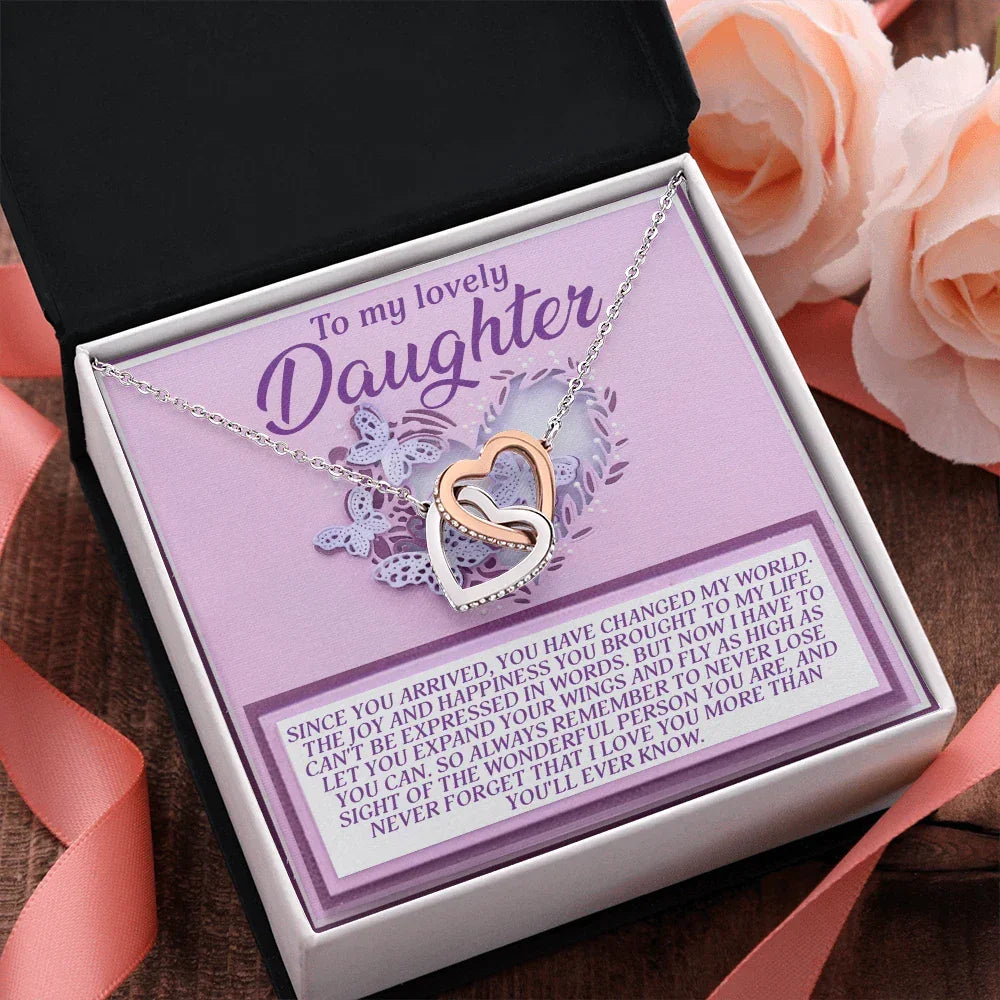 To My Lovely Daughter – Expand Your Wings and Fly – Encouraging Necklace Gift with Message Card