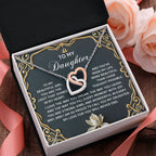 To My Daughter A Heartfelt Gift of Love & Pride Interlocking Hearts Necklace – A Timeless Symbol of Love & Pride