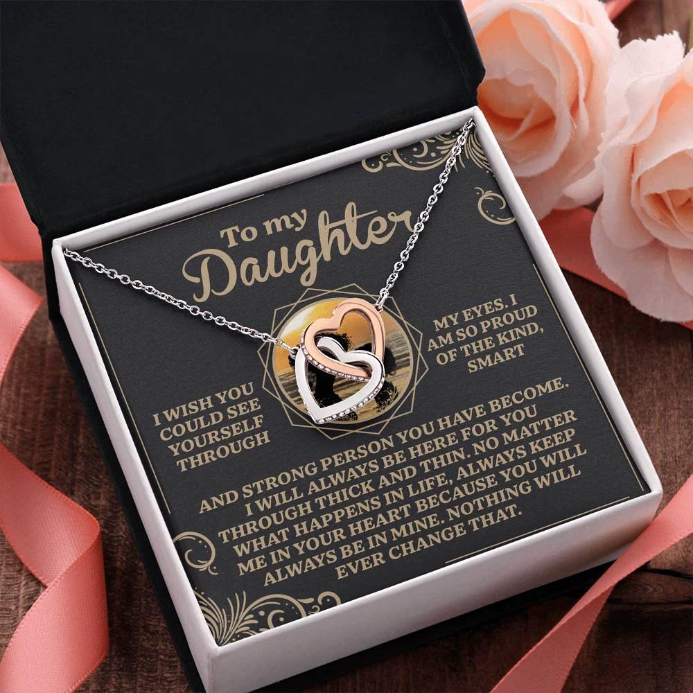 Gift for Daughter - Always Keep Me in Your Heart - Interlocking Hearts Necklace