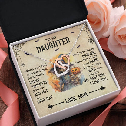 Daughter Halloween Inspired - Put Your Hat On and Don't Hide Your Magic Interlocking Hearts Necklace - Mallard Moon Gift Shop