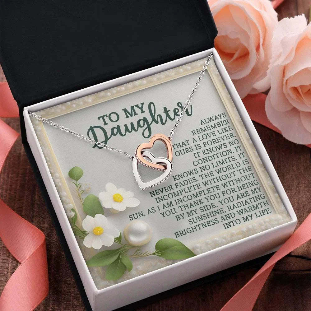 Gift for Daughter - You Are My Sunshine- Interlocking Hearts Necklace