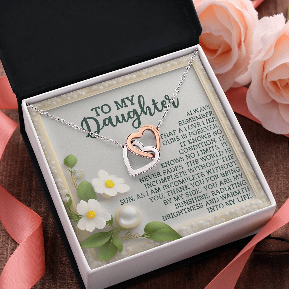 Gift for Daughter - You Are My Sunshine- Interlocking Hearts Necklace - Mallard Moon Gift Shop