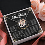 To My Daughter - You Are Our Shining Star - Interlocking Hearts Necklace