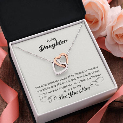 To My Daughter - Pages of Life - Interlocking Hearts Necklace - Mallard Moon