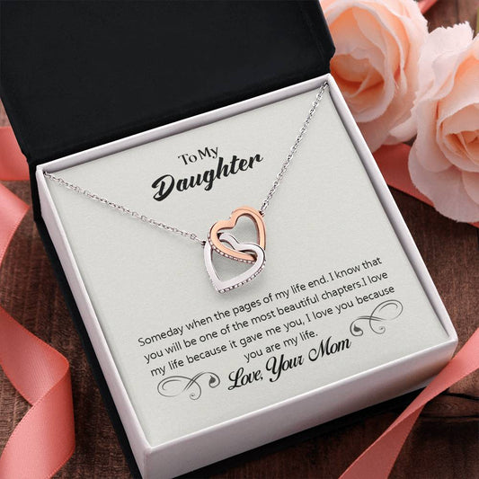 To My Daughter - Pages of Life - Interlocking Hearts Necklace - Mallard Moon