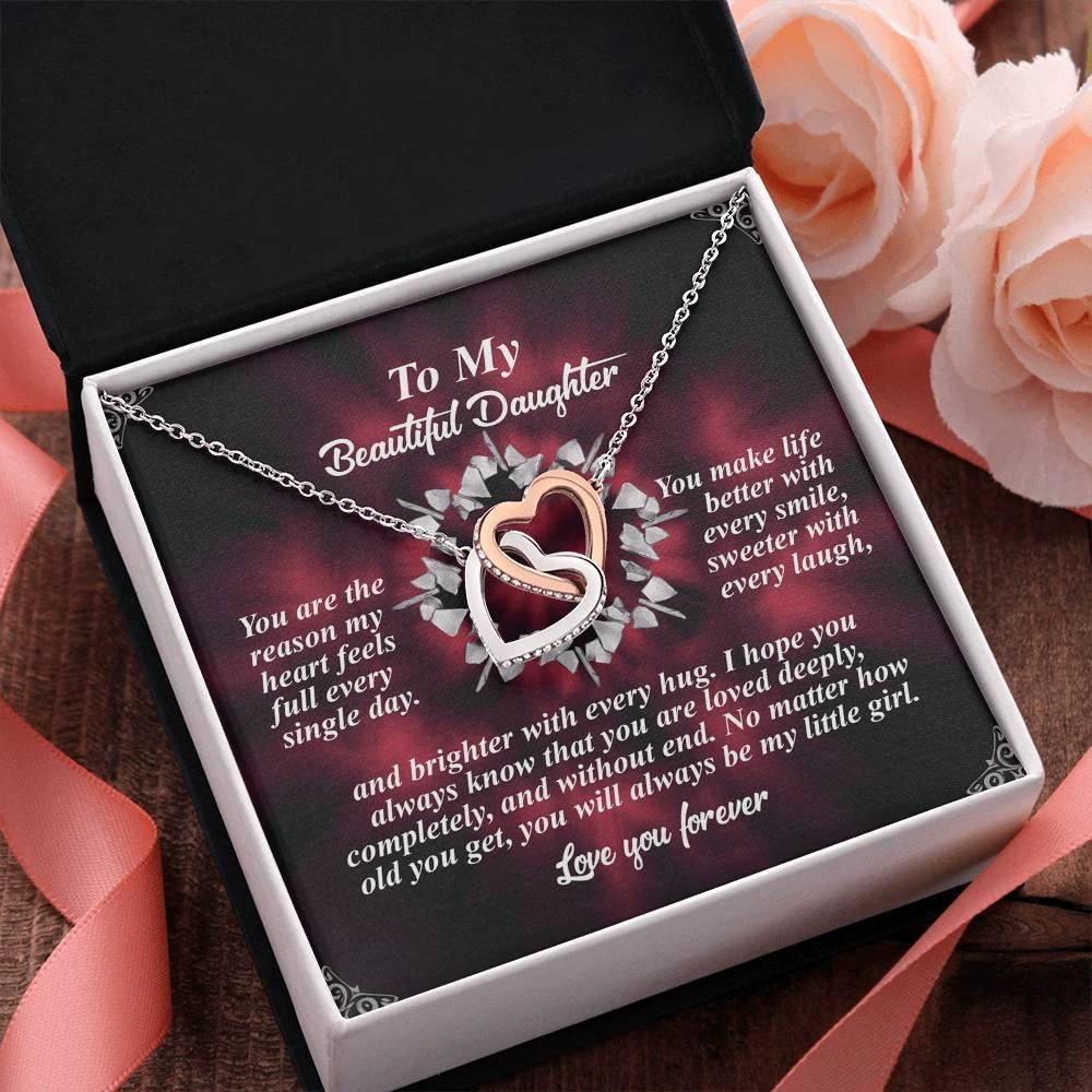 To My Beautiful Daughter - Always My Little Girl - Interlocking Hearts Necklace – A Gift of Endless Love