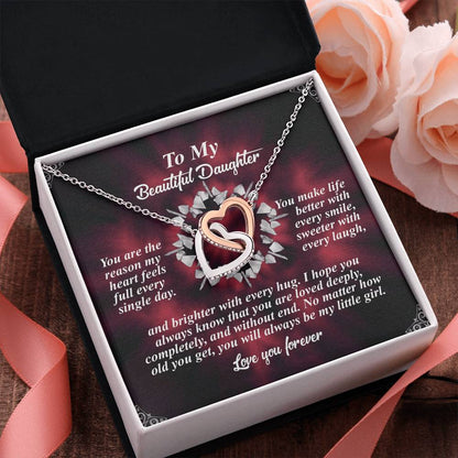 To My Beautiful Daughter - Always My Little Girl - Interlocking Hearts Necklace – A Gift of Endless Love - Mallard Moon Gift Shop