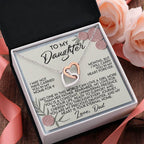 Daughter Gift from Dad - I Will Carry You in My Heart Forever - Interlocking Hearts Necklace