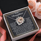 To My Daughter -A Gift of Love, Encouragement & Strength - Interlocking Hearts Necklace