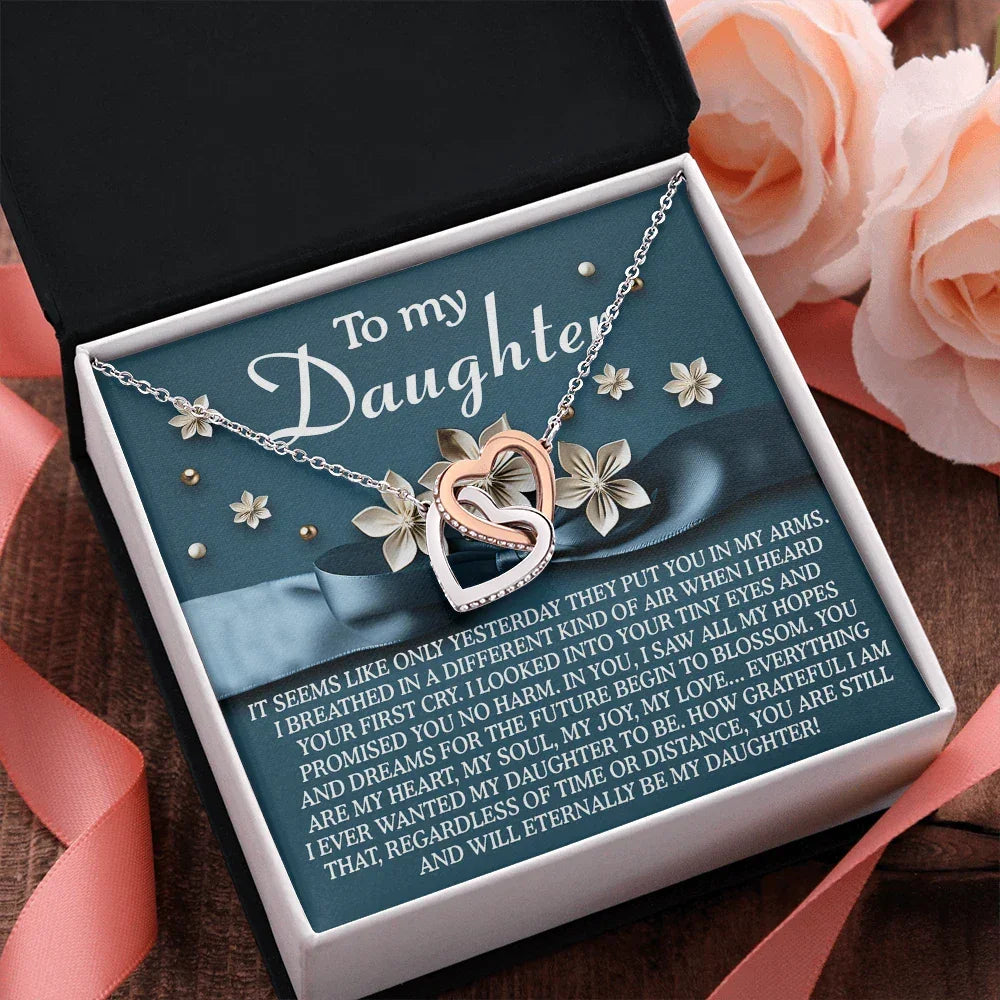 To My Daughter – You Are My Heart, My Soul, My Joy – Timeless Necklace Gift with Loving Message