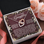 Gift for Daughter - Believe in Yourself & Follow Your Heart - Interlocking Hearts Necklace