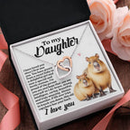 To My Daughter - Proud of You - Interlocking Hearts Necklace