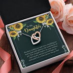 To My Daughter Encouragement Gift - Everything You Need - Interlocking Hearts Necklace