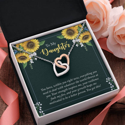 To My Daughter Encouragement Gift - Everything You Need - Interlocking Hearts Necklace - Mallard Moon