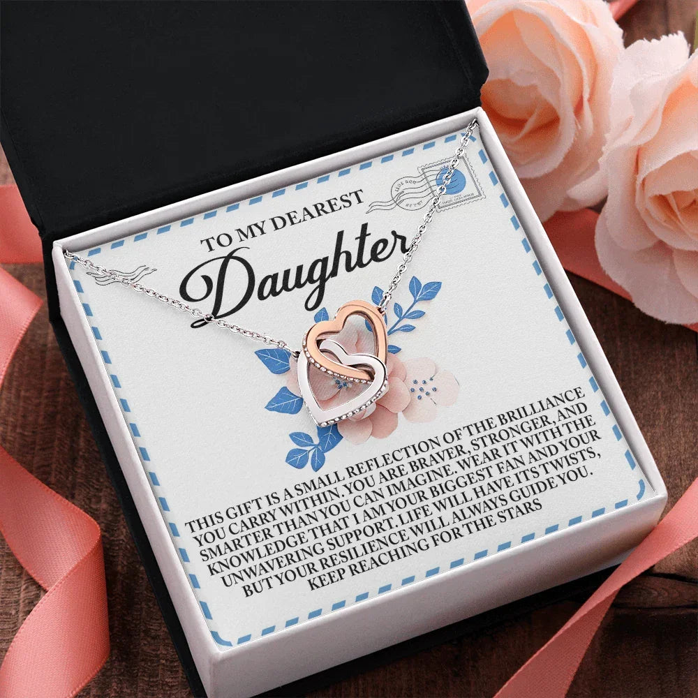 To My Dearest Daughter – Keep Reaching for the Stars - Inspirational Necklace Gift with Message Card