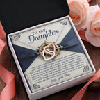 To My Daughter - You Are My Sunshine & Anchor - Interlocking Hearts Necklace