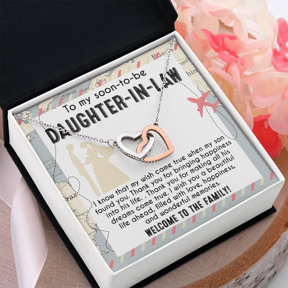 To My Soon-to-be Daughter-in-law Welcome to the Family Wedding Gift Hearts Pendant Necklace - Mallard Moon Gift Shop