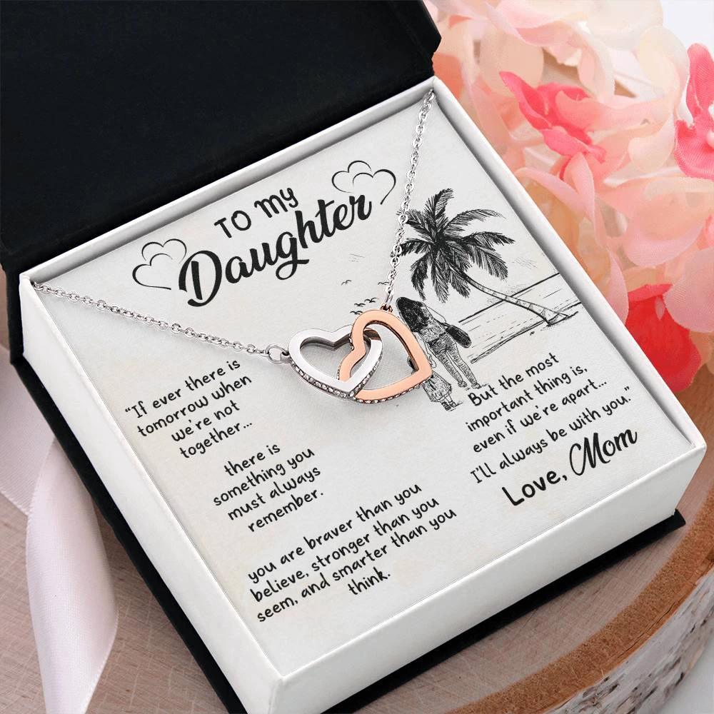 Gift for Daughter From Mom - I'll Always Be With You - Interlocking Hearts Necklace