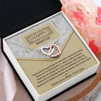 Happy Mother's Day Unconditional Love Interlocking Hearts Pendant Necklace Gift for Mom