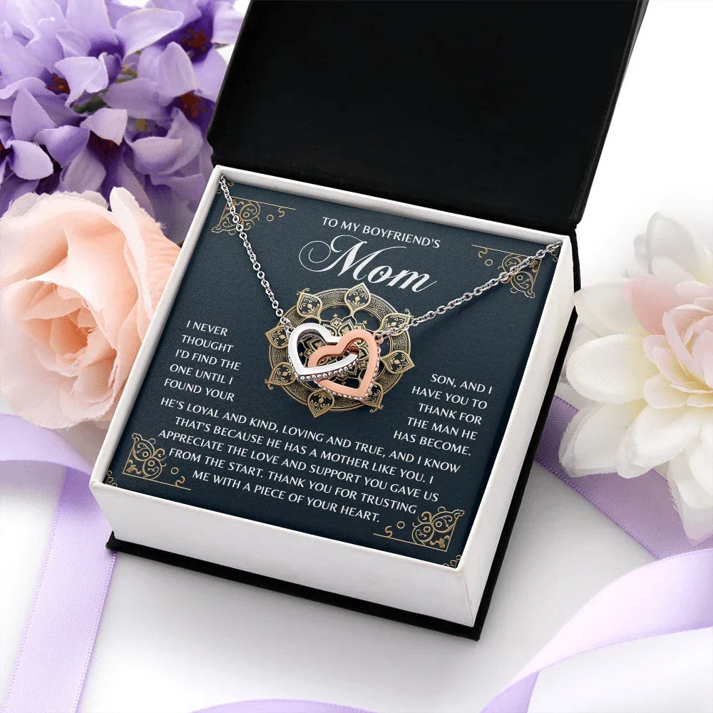 To My Boyfriend's Mom – Thank You for Trusting Me with a Piece of Your Heart – Elegant and Meaningful Necklace Gift