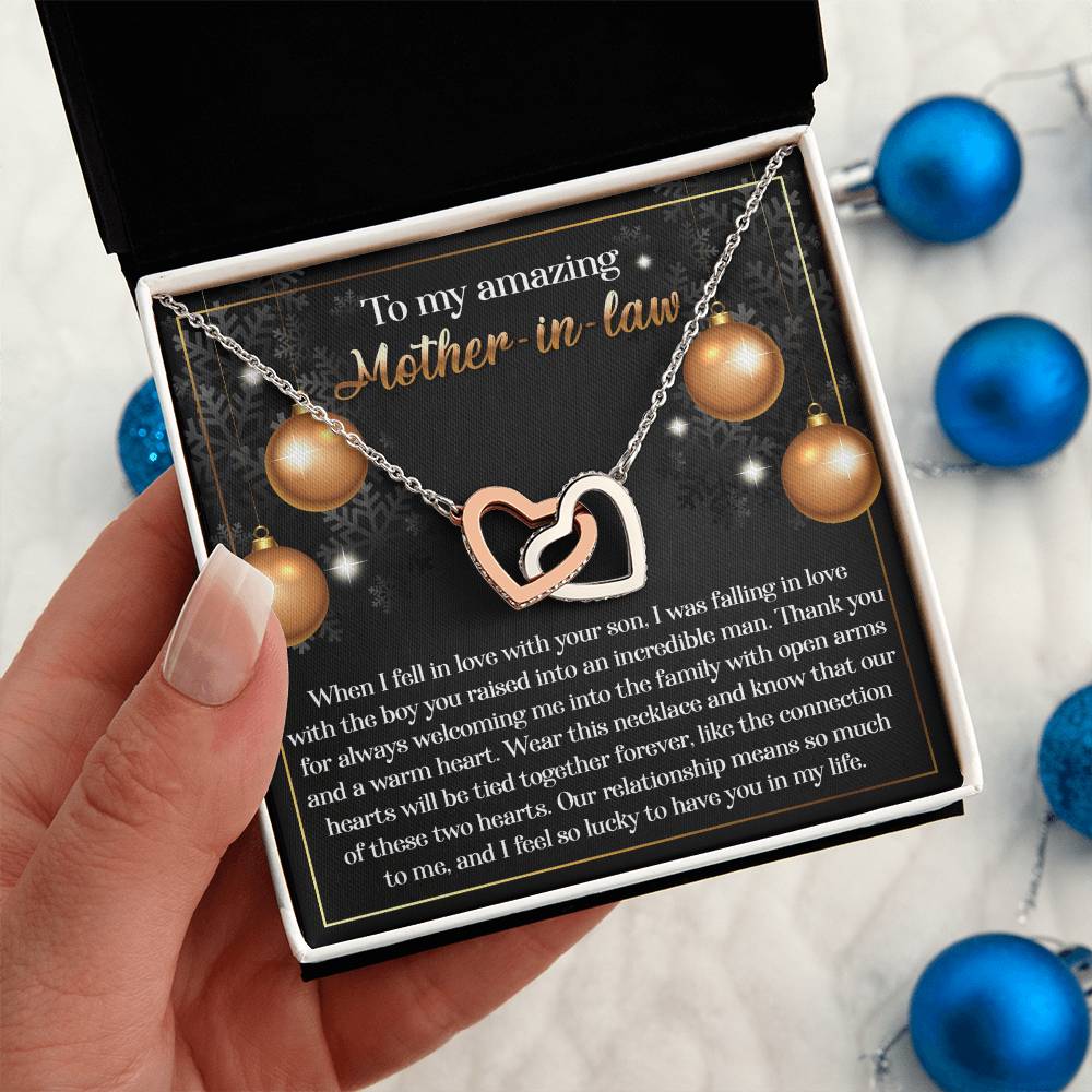 To My Amazing Mother-in-law  Our Two Hearts Pendant Necklace - Mallard Moon Gift Shop